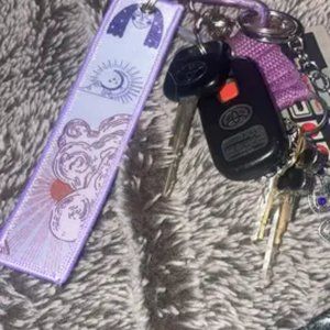 Flower Painted Keychain Lanyard Colorful Key Tag Festival Lovely Gift Bag Access